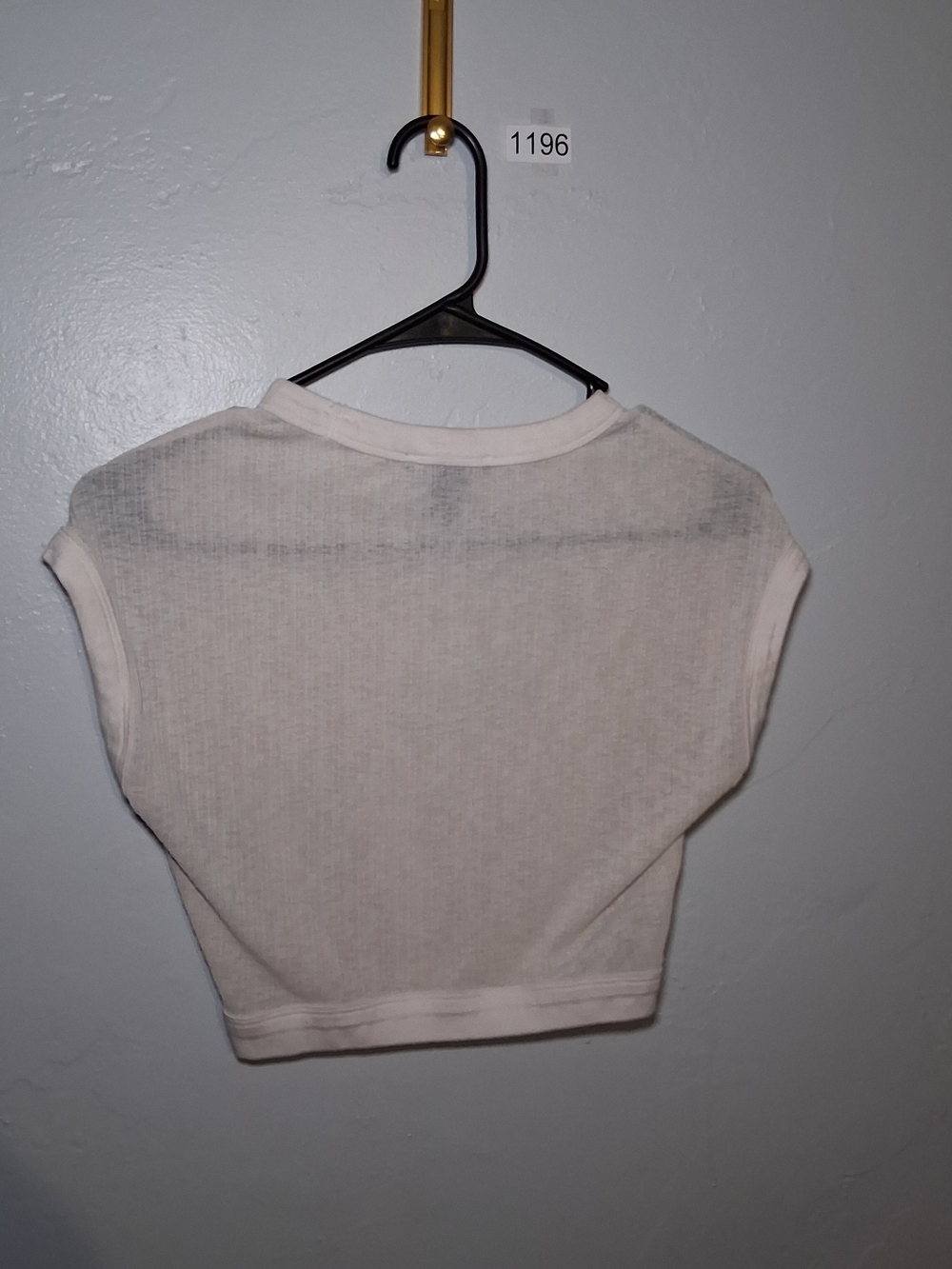 Forever 21 Off-White Ribbed Cropped Tee - Picture 2 of 3